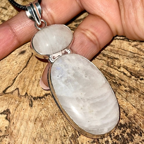 Large Rainbow Moonstone “The Visionary Stone” Pendant 3” - Picture 9 of 16